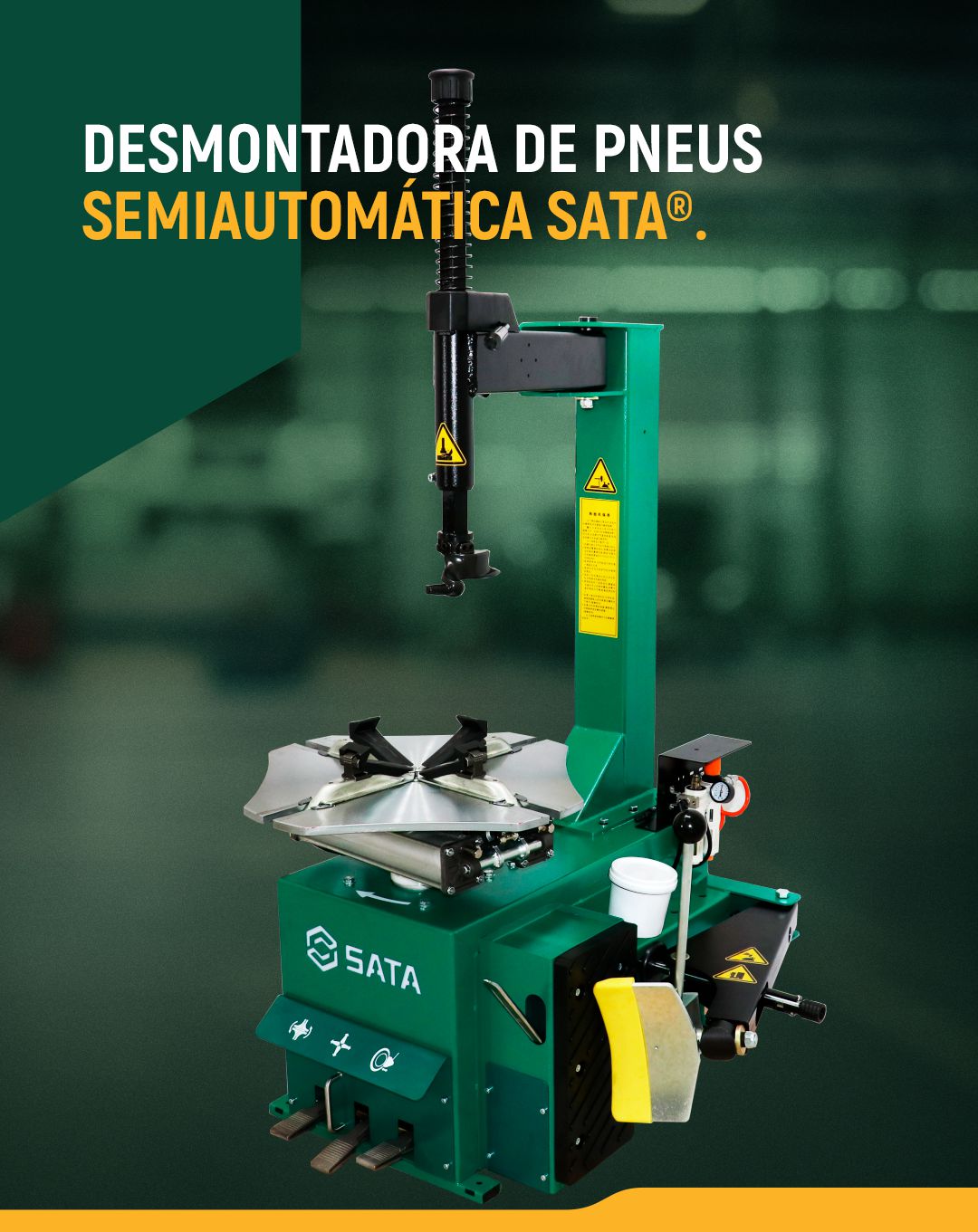 Desmontadora de Pneus Semiautomática Com Braço Auxiliar Linha Leve/Médio SATA - Image 2
