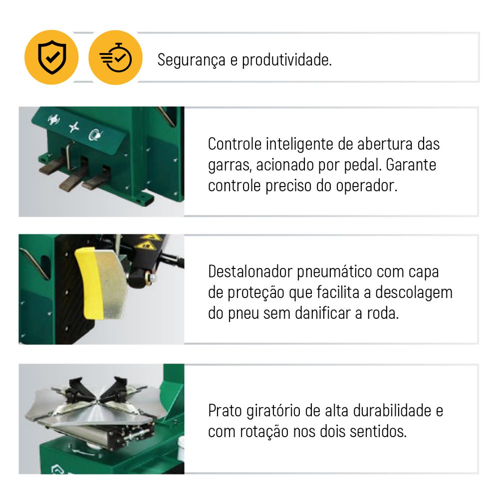 Desmontadora de Pneus Semiautomática Com Braço Auxiliar Linha Leve/Médio SATA - Image 4